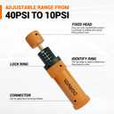 Adjustable Tire Deflator Auto-Stop (10-40 PSI) Offroad Accessories Valve Stem kit 4x4 Tyre Air Down Tool for Truck, Pickup, Motorcycle,Jeep etc. (Orange)