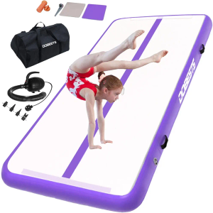 VIYAU Air Tumbling Mat Tumble, 10ft Inflatable Gymnastics Air Mat for Gymnastics Training/Home Use/Yoga/Water Gymnastics With Pump