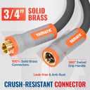 YAMATIC Heavy Duty Garden Hose 5/8 in x 60 ft with Swivel Handle, Super Flexible Water Hose, All-weather, Lightweight, Burst 600 PSI, Gray