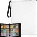 GERMUN 9 Pocket Card Binder, Premium Zip Trading Card Binder, 720 Double Sided Pocket PU Card Collection Binder, Collector Card Album, Card Folder for MTG, TCG, Sports Cards, Game Cards (White)