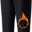 DEVOROPA Youth Boys Joggers Fleece Lined Water Resistant Tapered Sweatpants Winter Thermal Track Athletic Pants Zip Pockets (Large, Black)