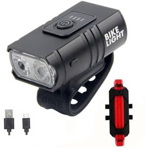 Bike Light Set USB Rechargeable Light Waterproof Front Cycling Tale Black Bike Set