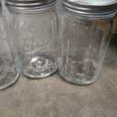 12 Packs 32 oz Mason Jars, Wide Mouth Mason Jars with Lids and Bands and 6 White Plastic Mason Jar Lids, Canning Jars for Overnight Oats, Food Storage, Dry Food, Snacks, Candies 