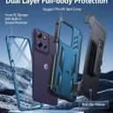 FNTCASE for Motorola Moto G-Power-5G-2026 Case: Military Grade Rugged Cell Phone Cover with Kickstand & Belt Clip Holster | Shockproof TPU Protection Bumper Matte Textured Heavy Duty Protector (Blue)