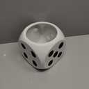 Decorative Ceramic Dice Flower Pot for Home Decor - Modern Planters Pot for Indoor and Outdoor Styling - Versatile Garden Plant Pots for Living Room or Creative Plant Stand Indoor - 6", White & Black