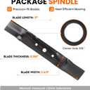 48 inch Deck Rebuild Kit with GY20050 Spindle Assembly for John Deere L120 L130, Includes Spindle GY20785, Blades GX20250, Idler GY20067 & GY22082, 1/2"x139" Belt GY20571