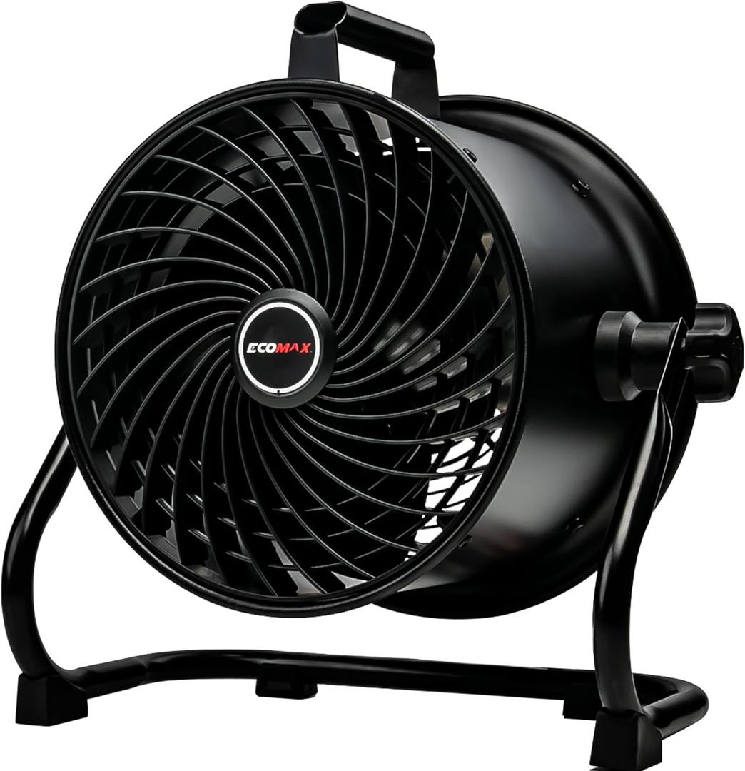 ECOMAX Drum Fan, 10 Inch High Velocity Industrial Shop Fan, Ultra-Quiet