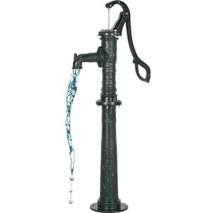 VEVOR Well Hand Pitcher Pump, 20 ft Max Lift, Antique Cast Iron Manual Hand Water Pump with Heightening Base, NPT 1-1/4 in Connection, Easy Installation, for Outdoor Garden, Pond, Yard, Farm, Green (50.79 in)