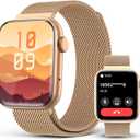 2025 Smart Watches for Women with Blood Pressure Monitor, 1.9" AMOLED DA GPT AI Voice Smartwatch, 24/7 Heart Rate Stress Sleep Monitor,123 Sports Modes, IP68 Waterproof Fitness Tracker for Android iOS (Rose Gold Metal)