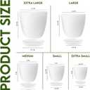 Utopia Home Plant Pots Indoor with Drainage Holes Set of 5 White Plastic Flower Pots (7/6.6/6/5.3/4.8 Inch) Modern Planters for Indoor Plants, Room & Office Dcor, Great Stocking Stuffers