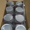 novelinks 32 oz Mason Jars with Plastic Lids, 16 Pack Large Plastic Salad Jars with Lids 32oz, Reusable Spice Containers & Kitchen Jars for Pantry Organization (16 Pack,Silver)