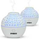 2 Pack Essential Oil Diffuser,Mini Portable Aromatherapy Diffusers,60ml Cool Mist Humidifier with USB 7 LED Light Color,Waterless Auto Shut-Off for Gift Home Office Room
