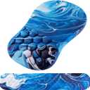 Mouse Pad Wrist Support, Laokiiy 2 in1 Keyboard Wrist Rest+ Ergonomic Mouse Pad, Non-Slip Wrist Rest for Computer Keyboard, Made Easy Typing & Relieve Wrist Pain Ocean Blue