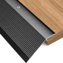 Aluminum Floor Transition Strip, Door Thresholds Bridge The Height from 0.4to 1.6, for Wood, Tile, Carpet Laminate, Vinyl, Concrete, Size 363.90.35 (Black)