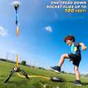 Rocket Launcher for Kids, Outdoor Toys with 4 LED Rockets, Launch Up to 100+ Feet, Gifts for 3 4 5 6 7 8-12 Year Old Boy Birthday, Rockets for Kids Age 4-8