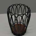 Multifunctional Coffee Pods Storage Basket with Wood Base Decorative Holder for Accessories