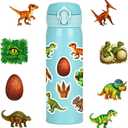 500 Pieces 1-Inch 10 Patterns Dinosaur Stickers Self Adhesive Seals for Water Bottle Laptop Craft Luggage Skateboard Scrapbooking Multi Decors