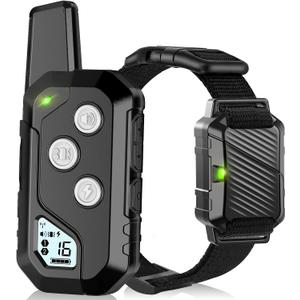 Shock Collar for Dogs, IP67 Waterproof Dog Training Collar with Remote, 3 Training Modes with Beep, Vibration, and Safe Static, Rechargeable E Collar for Large Medium (1 Pack, Black)