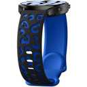 Getino Engraved Silicone Women Band Compatible with Samsung Galaxy Watch 7 Bands 40mm 44mm, Samsung Watch 5 Pro 45mm/ Watch 6 4 Classic 42mm 46mm 43mm 47mm/ Active 2, 20mm Sport Watch Strap Leopard, 2 Pack
