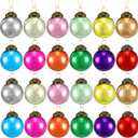 Layhit 24 Christmas Multicolor Mercury Glass Ornaments Vintage Style Ball Ornaments Christmas Mercury Glass Decor for Home Xmas Tree Wedding Holiday Party Decor, 2" Diameter