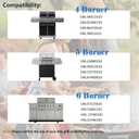 Hiorucet Grill Replacement Parts for Kenmore 5 Burner 146.47468610, 146.23680310, 146.47469610, Kenmore 4 Burner 146.34611410, 146.34611411, Stainless Steel Heat Plate, Pipe Burner, Carryover Tube.
