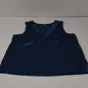 Sleeveless Tops for Women Dressy V Neck Blouses Work Pleated Shirt XL