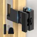 Upgraded Portable Security Door Reinforcement Lock - No Drilling Flip Lock Latch Prevents Unauthorized Entry Fits Inward-Opening Doors, Apartment, Hotel, Travel (Black-1 Pc)