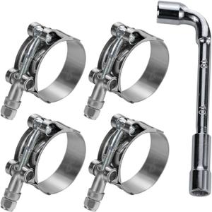 4 Pack 1.25 Inch T Bolt Hose Clamps Working Range 40-46mm for 1.25 Inch Hose ID, Stainless Steel Turbo Intake Intercooler Clamps