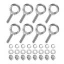 M METERXITY 8-Sets Stainless Eyebolt M10x40mm Shoulder Lifting Eye Bolt with Nuts Washers Male Screw Thread Ring Shoulder Eye Bolts Length 1.57 Inch for Suspending/Fastening