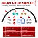800-671 A/C Line Splice Kit for 3/8" Line With No. 6 Hose 24 Inches, Air Conditioning Repair Splice Connector Kit, Universal Fit for 3/8" Line to Hose Repair