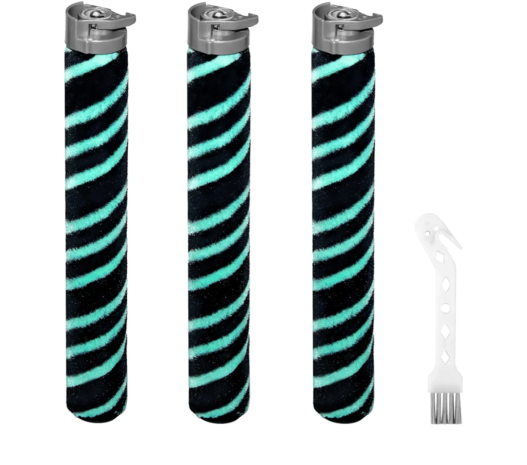 Janedtcyy HZ4002 HZ4000 Soft Brush Roller Replacement Parts Compatible with Shark POWERDETECT UltraLight Corded Stick Vacuum with DuoClean Detect, 3 Brushrolls, 1 Cleaning Brush, 566CU4000