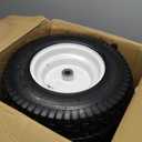 Parts Camp 16" Tractor Wheels 16x6.50-8 Rubber Riding lawn Mower Tires Compatible with John Deere Tractor with 3"-4.5" Centered Hub, 3/4" Bearing (2 Packs)