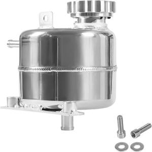 2.5L Aluminium Polished Radiator Coolant Water Overflow Expansion Tank Reservoir,Expansion Alloy Tank Radiator Reservoir Tank with Cap for Mini Cooper S R52 R53,Silver