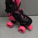 Roller Derby Trac Star Adjustable Skates for Kids, Beginners (Medium (12J-2), Black/Pink)