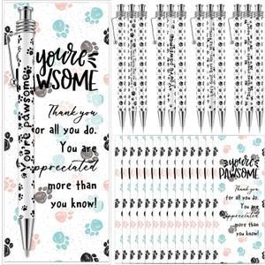 Resurhang 48 Sets Veterinary Receptionist Gift Cute Paw Ballpoint Pens with Bookmarks Bags Appreciation Thank You Gift for Assistant Receptionis Volunteer Veterinary Nurse