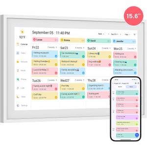Skyzoo 15.6-Inch Digital Calendar  Schedule, Chore Chart, Meal Planner, Task Rewards System, Family Photo Display, Syncs with Online Calendars, Horizontal, Vertical & Wall-Mount