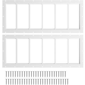 NeatiEase 2 Pack Shed Windows 10"x35", Transom Window Fixed Design with Tempered Glass for Playhouses, Sheds, Garage and Chicken Coops (White)