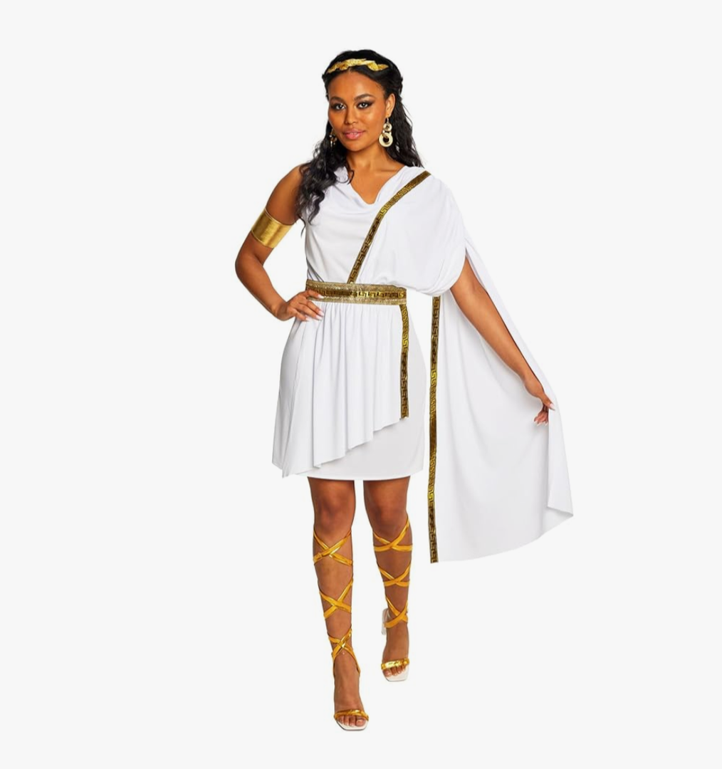 Morph Greek Goddess Costume Women - Womens Toga Costume, Greek Toga Costumes Womens, Goddess Halloween Costumes for Women, XL