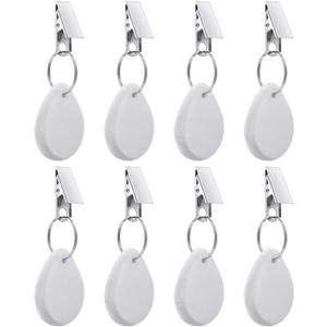 Tablecloth Weights Hangers, Tablecloth Pendant Stone Table Cover Weights with Metal Clips for Outdoor Party Picnic Table Decoration (White (8pcs))