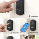 Philips Wi-Fi Smart Deadbolt Lock for Front Door, Keyless Entry Door Lock with Keypad, Fingerprint Door Lock, App Remote Control, Auto Lock, Works with Alexa and Google, Security Easy Installation