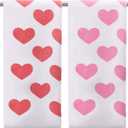 Frienda 2 Pcs Valentine's Day Hand Towel Color Changing Heat Activated Valentines Gift for Women Heart Pattern Microfiber Kitchen Towel Red to Pink with Hot Water (Red Heart)