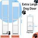 Extra Large Dog Door for Sliding Glass Doors, Adjustable Height 91.73"-97.64", Magnetic Closing Curtain.