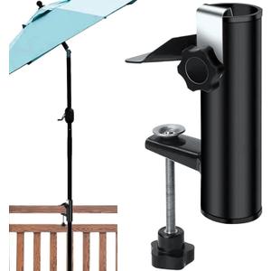 weallbuy Chair Umbrella Clamp Stand, Deck Umbrella Mount, Patio Umbrella Holder for Chair, Clamp Fixed Clip for Beach Fishing Outdoor Camping Boat Umbrella