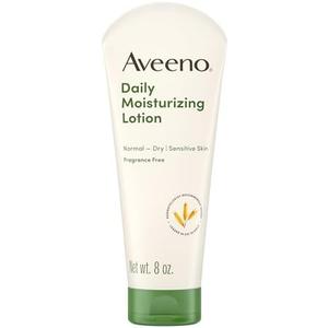 Aveeno Daily Moisturizing Body Lotion, Body Lotion for Dry Skin with Prebiotic Oat, Paraben Free, Fragrance Free, Non-Greasy, Non-Comedogenic Moisturizer, 8 FL OZ