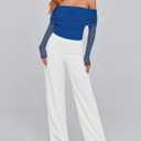 BTFBM Women's Long Sleeve Shirts 2025 Fall Crop Going Out Tops Mesh Ruched Casual Off Shoulder Blouses Y2K Clothes (Blue, XL)