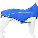 Mile High Life Dog Raincoat, Adjustable Waterproof Reflective Rain Jacket for Small Medium Large Dogs, Lightweight Breathable Pet Rain Coat with Leash Hole (Blue, XXS Chest 16-19")