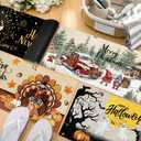 Tinideya Doormat Inserts Seasonal Entrance Doormats Spring Summer Interchangeable Welcome Doormats Welcome Mat for Holiday Front Door Entrance Decor, 22 x 10 Inches(No Frame)(Holiday)