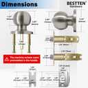 BESTTEN Keyed Entry Door Knob with Lock, Heavy Duty Interior and Exterior Door Lock, Standard Ball, Satin Nickel