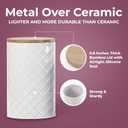 Pebble & Stem White Metal Canister Set for the Kitchen Counter, Food Canister Set of 4, Airtight Lids, Sugar and Flour Containers for Countertops, Coffee and Tea Storage, Farmhouse Decor