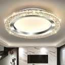 UOFUS 19.68" Modern Flush Mount Ceiling Light Chrome Round LED Ceiling Lamp